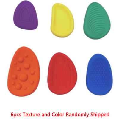 6 Pièces Jouets Sensoriels Fidget Pour Adultes Pierres Sensorielles en Silicone Souple Texturées Pour Enfants Autistes Calmer Jouets Anti-Stress Cadeau blue