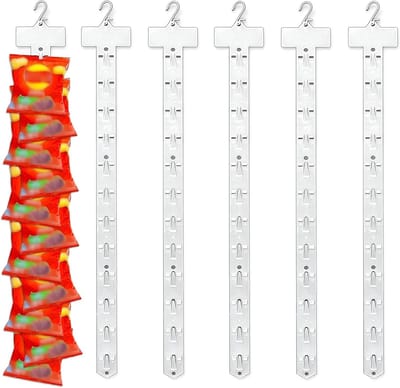 Hanging Snack Rack Hooks - Transparante Opslaghaken voor Snacks, Chips en Snoep - Ruimtebesparende Organizer voor Thuis en Kantoor