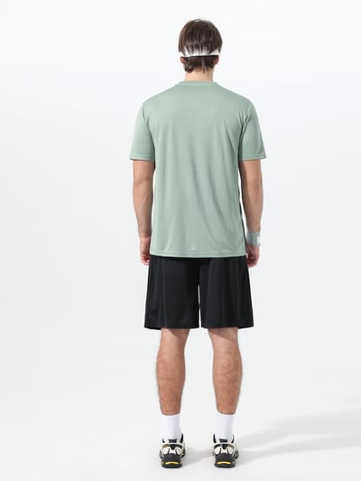 YOUTHUP Heren Tweekleurig Verloop Sneldrogende Sportset - Rond Hals T-shirt met Korte Broek - XL