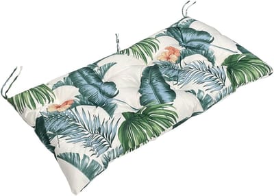 Tuinbank Kussen - Buiten Zitkussen - Comfortabel Zitten - Waterafstotend Materiaal - 150x50x8cm - Blad Patroon