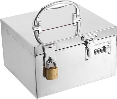 Onbreekbare Spaarpot - Geld Organizer - Budget Planning - Met Cijferslot - 20x18x12CM - Zilver