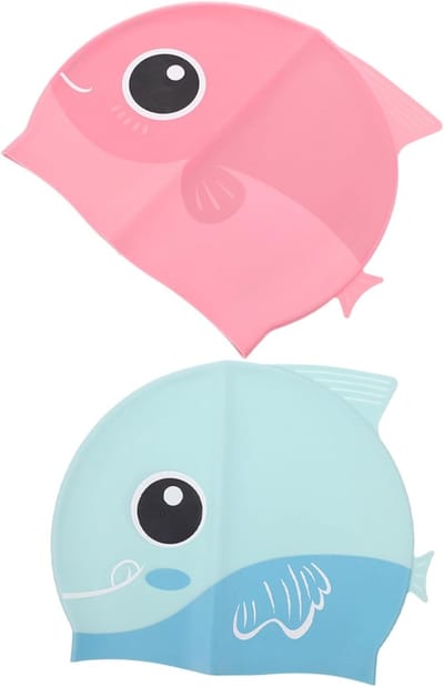 Zwemmutsen Kinderen - Badmutsen Peuters - Bescherming Tijdens Zwemmen - Waterdicht Siliconen Materiaal - 21x17.5CM - Diverse Kleuren
