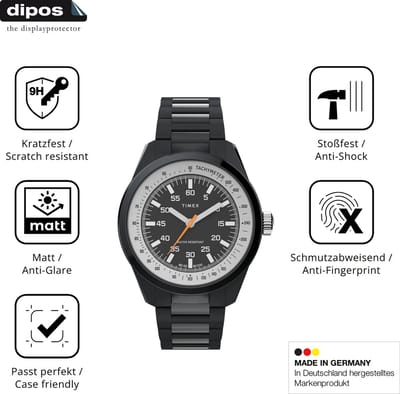 dipos – 2x Matte Pantserfolie geschikt voor Timex Huckberry x Timex 1979 | 9H Screenprotector