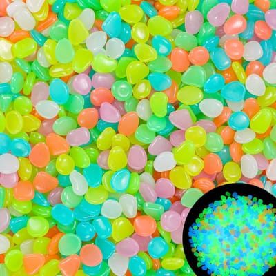 100 stuks Kleurrijke Gloeiende Stenen voor Aquariumdecoratie Gloeien in Het Donker Kiezels 100pcs per bag green
