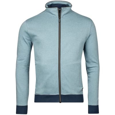Baileys Vest Sweat Cardigan Zip Yarn Dyed Jacquard Doubleface Interlock Steel Blue / male