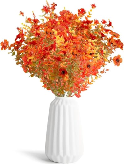 Herfstboeket Decoratie met 10 Bundels Kunstbloemen - Perfect voor Binnen en Buiten, Tuin en Tafel Versieringen