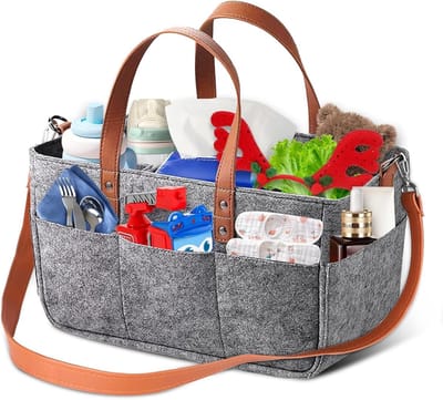 Duurzame Vilt Tas voor Winkelen en Picknicken, 16 Liter, Vouwbare Shopper met Compartimenten en Schouderband, Ideaal voor Buitenactiviteiten en Reizen