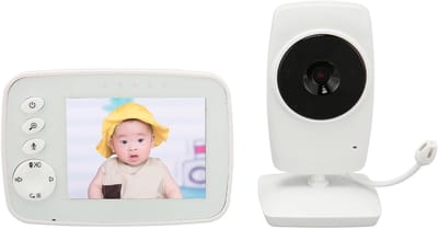 Batterijvrije Babymonitor Camera - Babyfoon Met Beeld - Baby Bewaken - Realtime Temperatuur - 32 inch Scherm - Wit