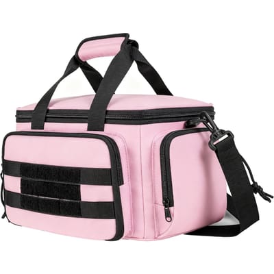 Sac à Outils 14 Pouces Grande Capacité Imperméable Fond Épaissi Sac Organisateur d'Outils pour Outils de Réparation Rose rose