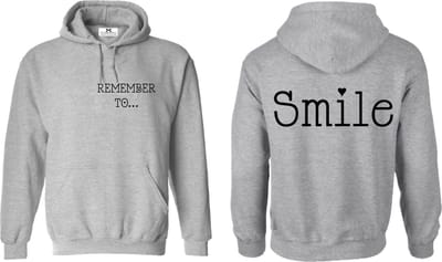 Hoodie Dames met leuke tekst-Trui met capuchon-Remember to smile-Maat S