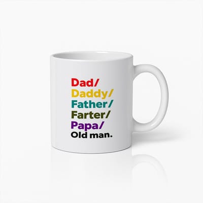 Grappige Vader Mok 330ml – “Papa, Vader, Daddy, Scheet, Oude Man” – Humoristische Koffiekop Cadeau voor Vaders & Familie