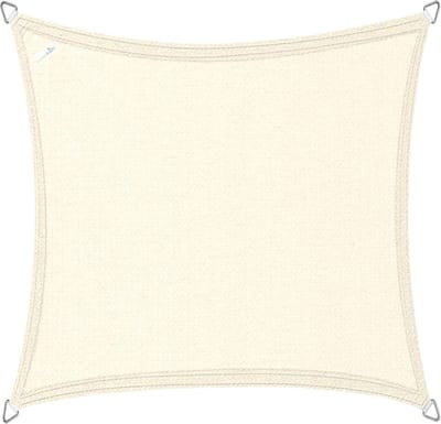 Buitenkado schaduwdoek vierkant 2x2 m - HDPE/RVS - crème wit