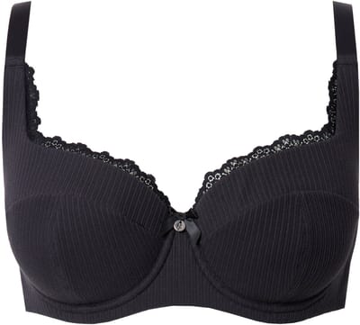 Ulla Popken - Dames - Balconettebeha zachte cups balconettebeha ajour - Zwart - Maat 110C