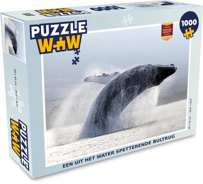 Puzzel Een uit het water spetterende Bultrug - Legpuzzel - Puzzel 1000 stukjes volwassenen
