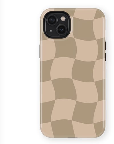 Checkered Warp Hoesje geschikt voor iPhone 14 Plus | Geschikt Voor Mag | Uniek Design Hoesje | Beschermhoes geschikt voor iPhone 14 Plus Sandwave