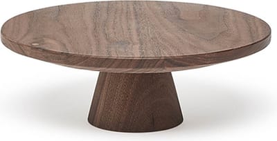 Dutchdeluxes - Gewaxt walnoot - Voedselstandaard - Taartplateau, serveerplateau - Presenteerplateau - Klein - Ø 20 cm - 1 stuk - Bruin