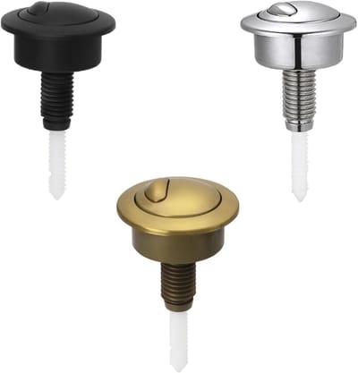 Toilet Knop - Spoelknop Set - Water Besparen - Twee Spoelstanden - 3 Stuks - Zilver Zwart Goud