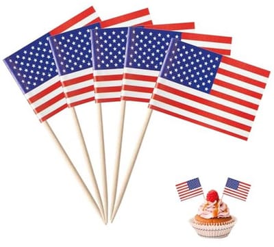 100 Stuks Amerikaanse Tandenstokers voor Feesten en Decoratie