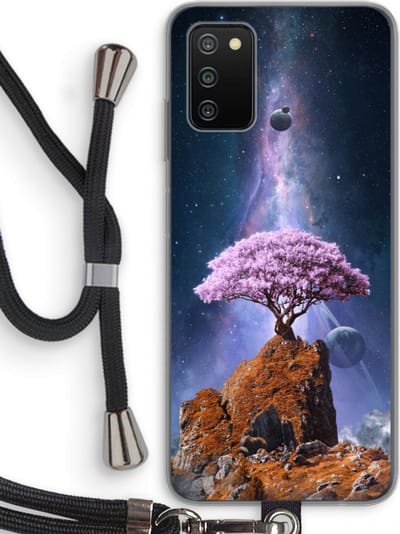Case Company® - Hoesje met koord geschikt voor Samsung Galaxy A03S hoesje met Koord - Ambition - Telefoonhoesje met Zwart Koord - Bescherming aan alle Kanten en Over de Schermrand