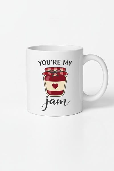 Mok 'You're My Jam' - Liefdevolle Keramische Beker met Jam Pot Design