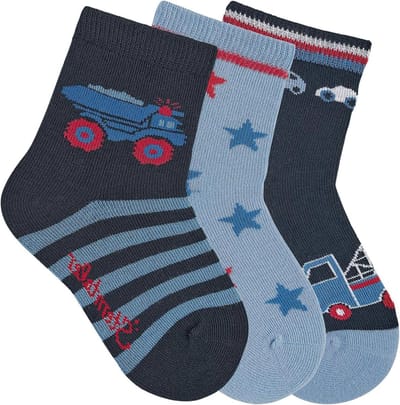 Babysokken 3-pack - Kindersokjes Baby - Comfortabel Dragen - Rekbaar Materiaal - 3-pack - Blauw