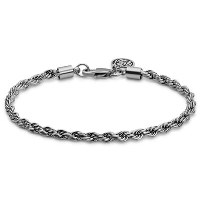 Essentials | 4 mm Zilverkleurige Armband met Gedraaide Schakels