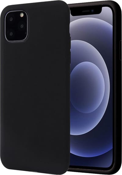 Hoesje geschikt voor iPhone 13 Pro - Matte Back Cover Microvezel Siliconen Case Hoes Zwart