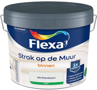 Flexa - Strak Op De Muur Binnen Mat - Wit Palmboom - Mengverf - 10 L