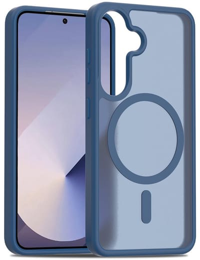 Solidenz Hoesje - Geschikt voor Samsung Galaxy S25 Plus / S24 Plus - FrostMag Backcover geschikt voor MagSafe - Donkerblauw