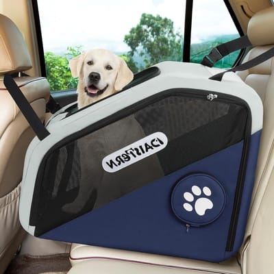Honden Transportbox - Reismand - Veilig Vervoer - Snel Opvouwbaar - 45x68x55.5 cm - Blauw