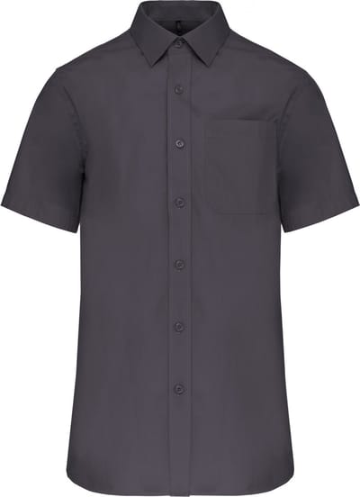 Kariban Heren poplin overhemd korte mouwen K543 - Zinc - 3XL