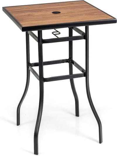 Buitentafel - Terrastafel - Buiten Ontspannen - Met parasolgat - 70 x 102 cm - Naturel