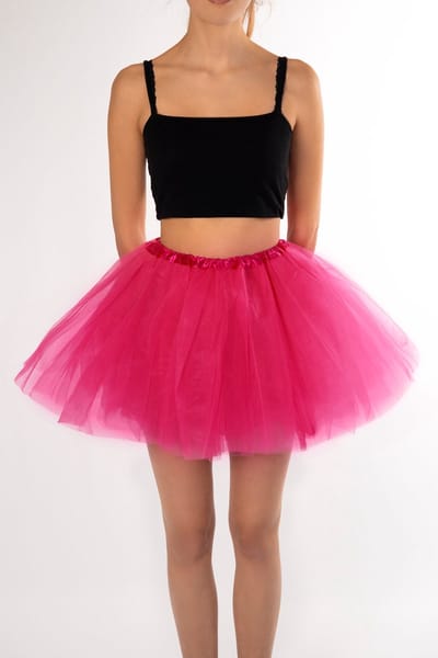 KIMU® Tutu Donkerroze Tule Rokje - Maat 98 104 110 116 - Roze Petticoat Rok Peuter Kleuter - Ballet Turnpakje Meisje Unicorn Vlinder Festival