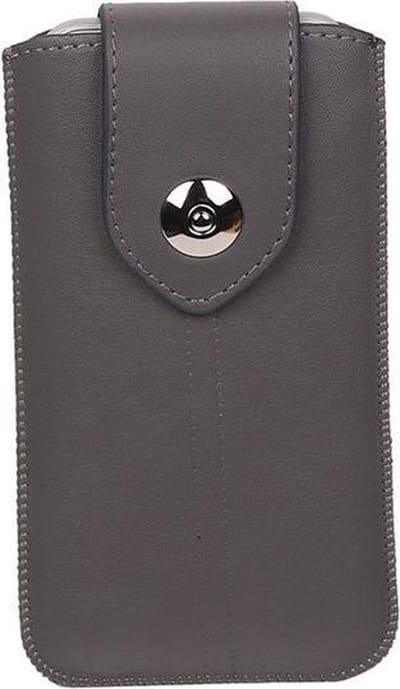 BestCases.nl Samsung Galaxy A3 2016 - Universele Luxe Leder look insteekhoes/pouch - Grijs Medium