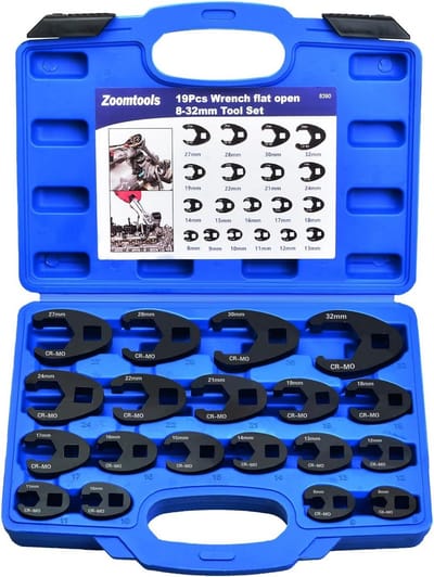 19-delige Verstelbare Kraanvoetsleutel Set - Inclusief 8mm tot 32mm - Dopsleutel Kruisvoet Sleutel