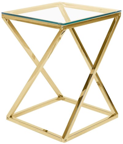 BEVERLY - Bijzettafel - Goud - Glas