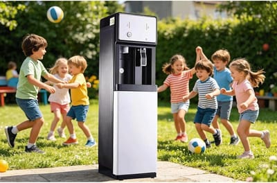 Waterdispenser Vrijstaand - Kraanwater Dispenser - Direct Warm Koud - Geen Flessen Nodig - 105x31x31 CM - Zilver Zwart