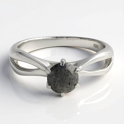 Cavill - Zilveren Ring - 925 Sterling Zilver - 0,78 ct Spectroliet Rond Geslepen - Modern Scandinavisch Design - Damesring Maat 17