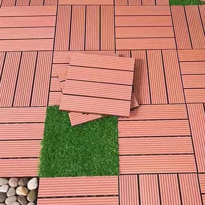 Terrastegels Hout-Kunststof - Tuintegels Balkontegels - Buitenruimte Creëren - Kliksysteem Installatie - 30x30 cm - F
