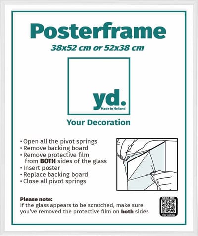 Your Decoration - Posterlijst 38x52 cm - Kunststof - Zilver Hoogglans - Paris