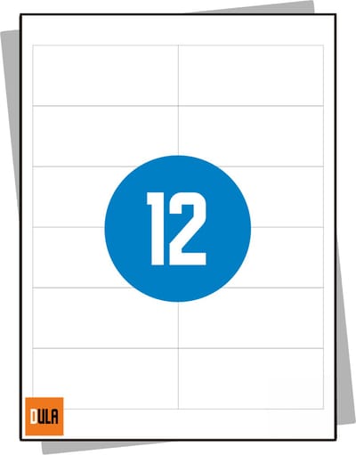 DULA Etiketten - Stickervellen A4 - 12 stickers per vel - 97 x 42,3 mm - 100 vel
