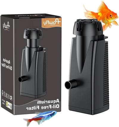 300 L/H 4W Aquarium Surface Skimmer voor Aquaria tot 350 Liter, Olie Film Verwijderaar, Aquariumfilter met Biospons en Zuignappen, Ideaal voor Schone Wateroppervlakken