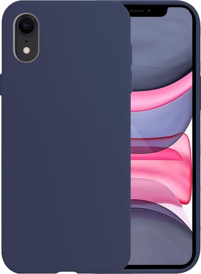 Hoesje - Geschikt voor Apple iPhone XR - Sterk & Shockproof - Hoes Cover - Siliconen Case - Telefoonhoesjes - Donkerblauw