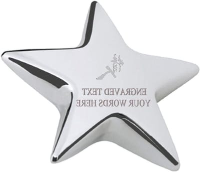 Bureau Papiergewicht - Papierklem - Papier Organiseren - Handgegraveerd Ontwerp - 70mm x 70mm - Zilver