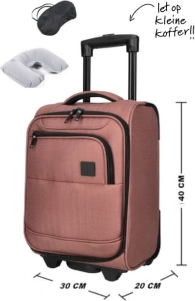 Handbagage Koffer 40x30x20 cm - Underseater Koffer - Roze - Let op extra klein !!!