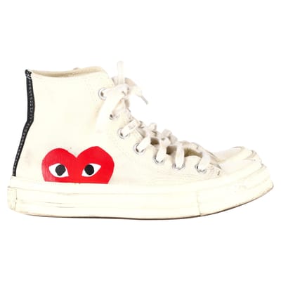 Converse x Comme des Garçons Play 70 Chuck Taylor Hoge Sneakers in Crème Canvas