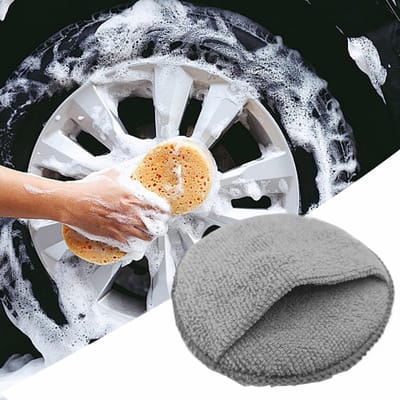Wax Applicator Pad - Auto Spons - Auto Polijsten - Fijne Fiber - 13 cm - Grijs