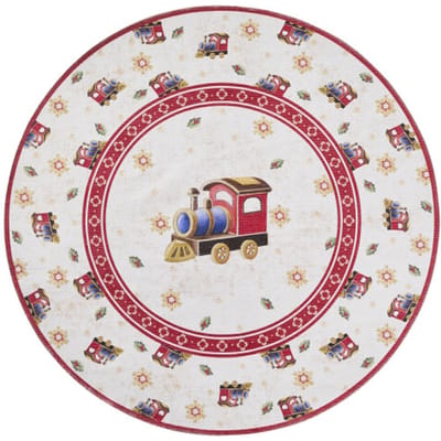 Villeroy & Boch Toy’s delight limited edition rond vloerkleed kersttrein creme