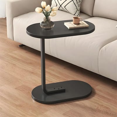 Wishdor Bijzettafel C-vorm 63×30×45 cm – Multifunctionele snack- en koffietafel – TV-tray met stevig staalframe