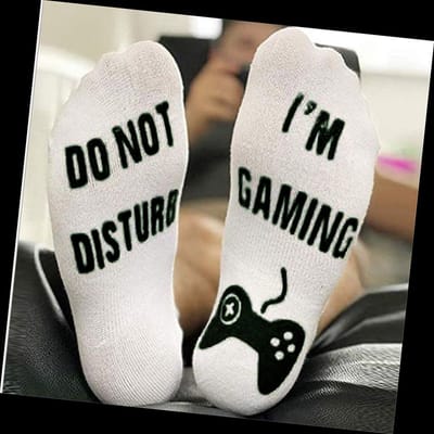 *** Tiener Game Sokken - Game sokken met tekst "Do not disturb, I'm gaming" - zwart/wit - maat 38 - 42 - van Heble® ***